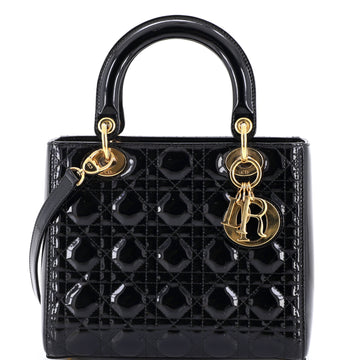 Christian Dior Lady Dior Bag Cannage Quilt Patent Medium