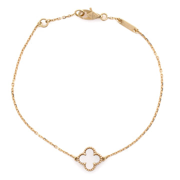 Van Cleef & Arpels Sweet Alhambra Bracelet 18K Yellow Gold and Mother of Pearl