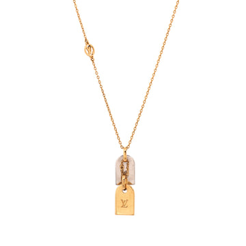 Louis Vuitton Nanogram Name Tag Pendant Necklace Metal