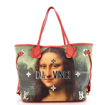 Louis Vuitton Neverfull NM Tote Limited Edition Jeff Koons Da Vinci Print Canvas MM