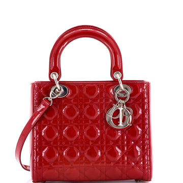 Christian Dior Lady Dior Bag Cannage Quilt Patent Medium