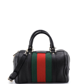 Gucci Vintage Web Boston Bag Leather Small