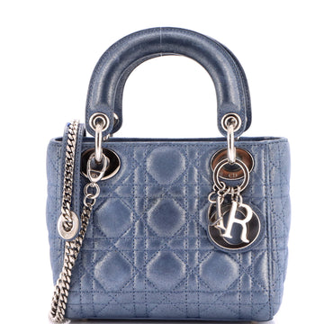 Christian Dior Lady Dior Chain Bag Cannage Quilt Iridescent Leather Mini