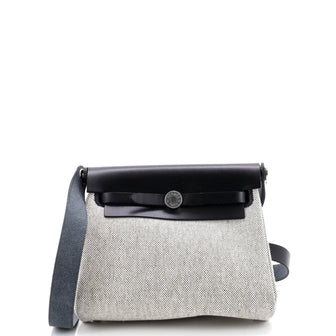 Hermes Herbag Zip Toile and Leather 20