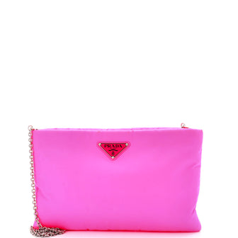 Prada Fluo Chain Clutch Tessuto Medium