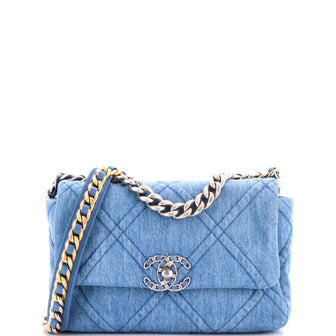 Chanel 19 Flap Bag Quilted Denim Medium