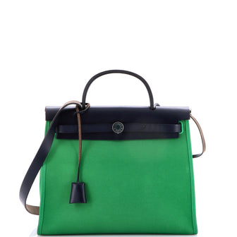 Hermes Herbag Zip Leather and Toile 31