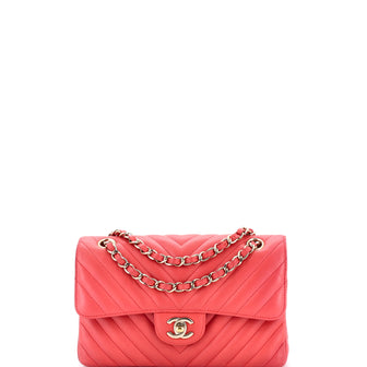 Chanel Classic Double Flap Bag Chevron Lambskin Small