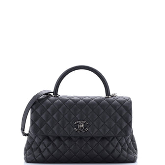 Chanel Coco Top Handle Bag Quilted Caviar Medium