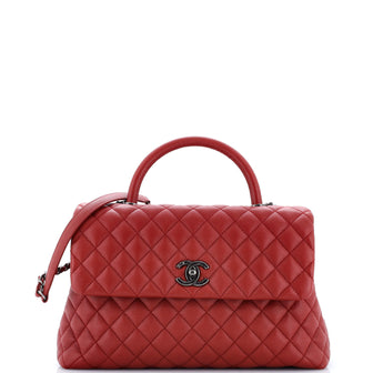 Chanel Coco Top Handle Bag Quilted Caviar Medium