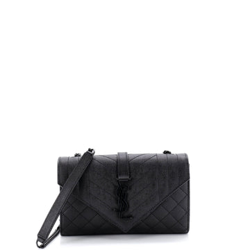 Saint Laurent Classic Monogram Envelope Satchel Mixed Matelasse Leather Small