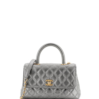 Chanel Coco Top Handle Bag Quilted Caviar Mini