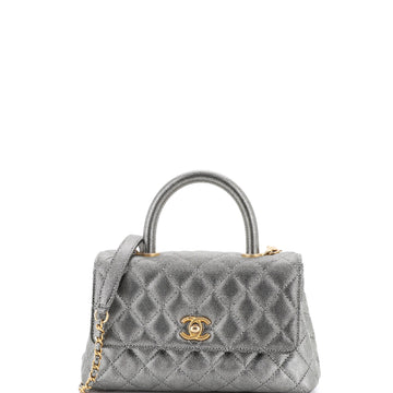 Chanel Coco Top Handle Bag Quilted Caviar Mini