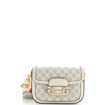 Gucci Horsebit 1955 Shoulder Bag GG Coated Canvas with Leather Mini