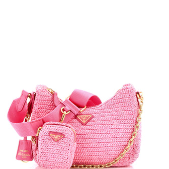 Prada Re-Edition 2005 Shoulder Bag Raffia Small