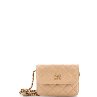 Chanel Pearl Crush Flap Clutch with Chain Quilted Lambskin Mini