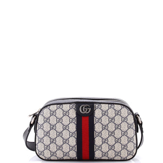 Gucci Ophidia Camera Shoulder Bag GG Coated Canvas with Leather Small
