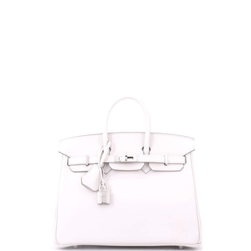 Birkin Handbag Grey Swift with Palladium Hardware 25