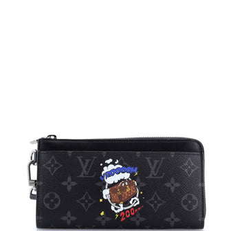 Louis Vuitton Zippy Dragonne Wallet Limited Edition Comic Trunk Printed Monogram Eclipse Canvas