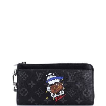 Louis Vuitton Zippy Dragonne Wallet Limited Edition Comic Trunk Printed Monogram Eclipse Canvas