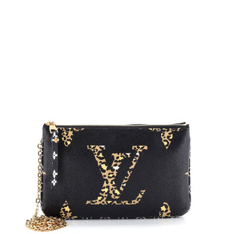 Louis Vuitton Double Zip Pochette Limited Edition Jungle Monogram Giant