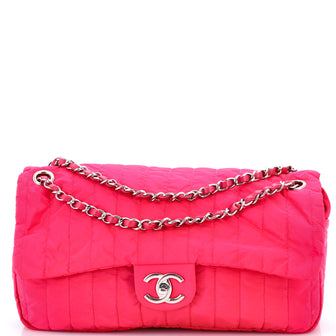Chanel Soft Shell Flap Bag Vertical Quilted Nylon Jumbo