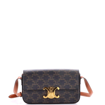 Celine Triomphe East-West Shoulder Bag Triomphe Coated Canvas