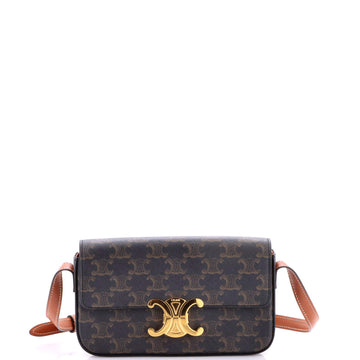 Celine Triomphe East-West Shoulder Bag Triomphe Coated Canvas