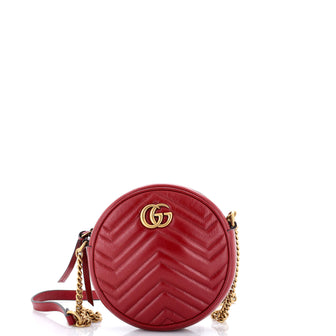 Gucci GG Marmont Round Shoulder Bag Matelasse Leather Mini