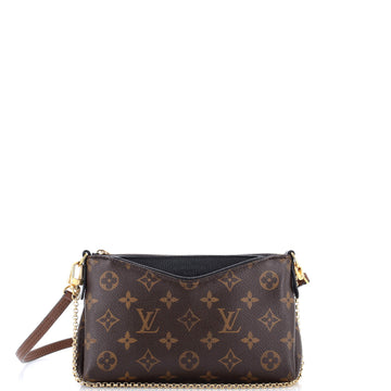 Louis Vuitton Pallas Clutch Monogram Canvas with Leather