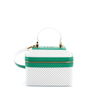 Bvlgari Serpenti Forever Top Handle Convertible Vanity Perforated Leather Small