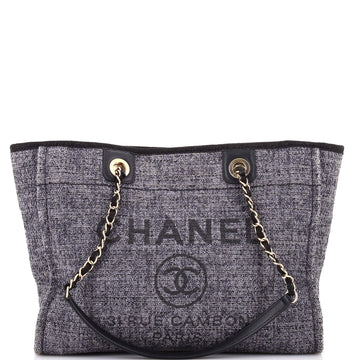 Chanel Deauville NM Chain Handle Tote Mixed Fibers Small