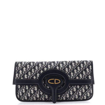 Christian Dior Fold Over Clutch Oblique Canvas