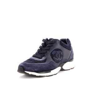 Chanel Women's CC Low-Top Sneakers Leather and Tweed