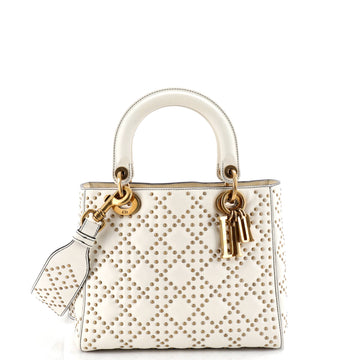 Christian Dior Supple Lady Dior Bag Cannage Studded Lambskin Medium