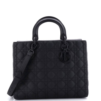 Christian Dior Ultra Matte Lady Dior Bag Cannage Quilt Calfskin Large