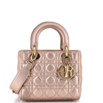 Christian Dior My ABCDior Lady Dior Bag Metallic Cannage Quilt Leather