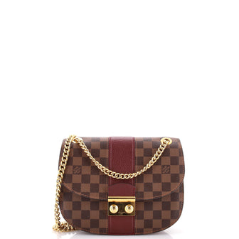 Louis Vuitton Wight Handbag Damier with Leather