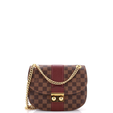 Louis Vuitton Wight Handbag Damier with Leather