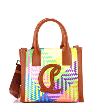 Christian Louboutin By My Side Tote Raffia with Leather Mini