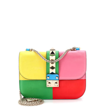 Valentino Garavani 1973 Glam Lock Shoulder Bag Striped Leather Mini