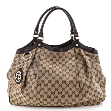 Gucci Sukey Tote GG Canvas with Leather Large