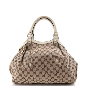 Gucci Sukey Tote GG Canvas with Leather Medium