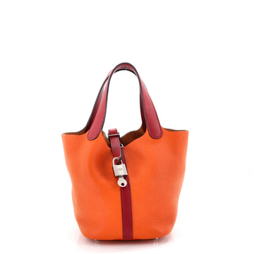 Hermes Bicolor Picotin Lock Bag Clemence with Swift PM