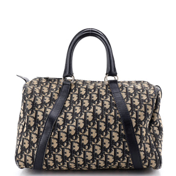 Christian Dior Vintage Trotter Boston Bag Diorissimo Canvas Medium