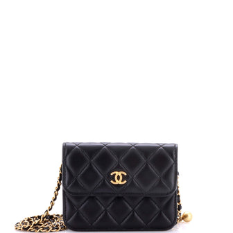 Chanel Pearl Crush Flap Clutch with Chain Quilted Lambskin Mini