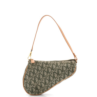 Christian Dior Vintage Saddle Bag Diorissimo Canvas Mini
