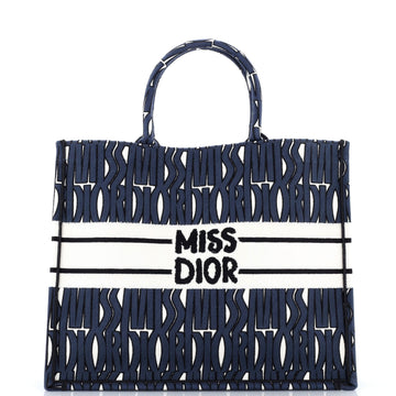 Christian Dior Miss Dior Book Tote Embroidered Canvas Medium