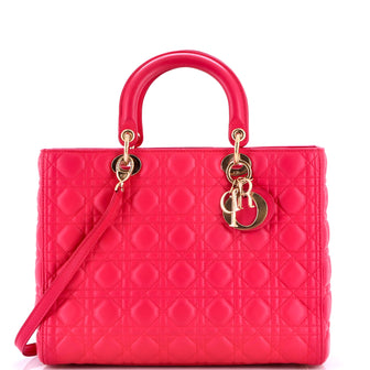 Lady Dior Bag Cannage Quilt Lambskin Large