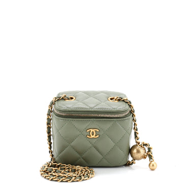 Chanel Pearl Crush Vanity Case with Chain Quilted Lambskin Mini